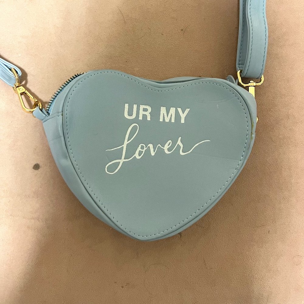 Taylor Swift Lover Leather Heart Shaped Bag Blue